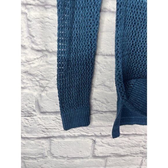 TOMMY BAHAMA Women's Blue Ombre Linen Blend Loose Knit Long Sleeve Swim Cover XS - Picture 2 of 5